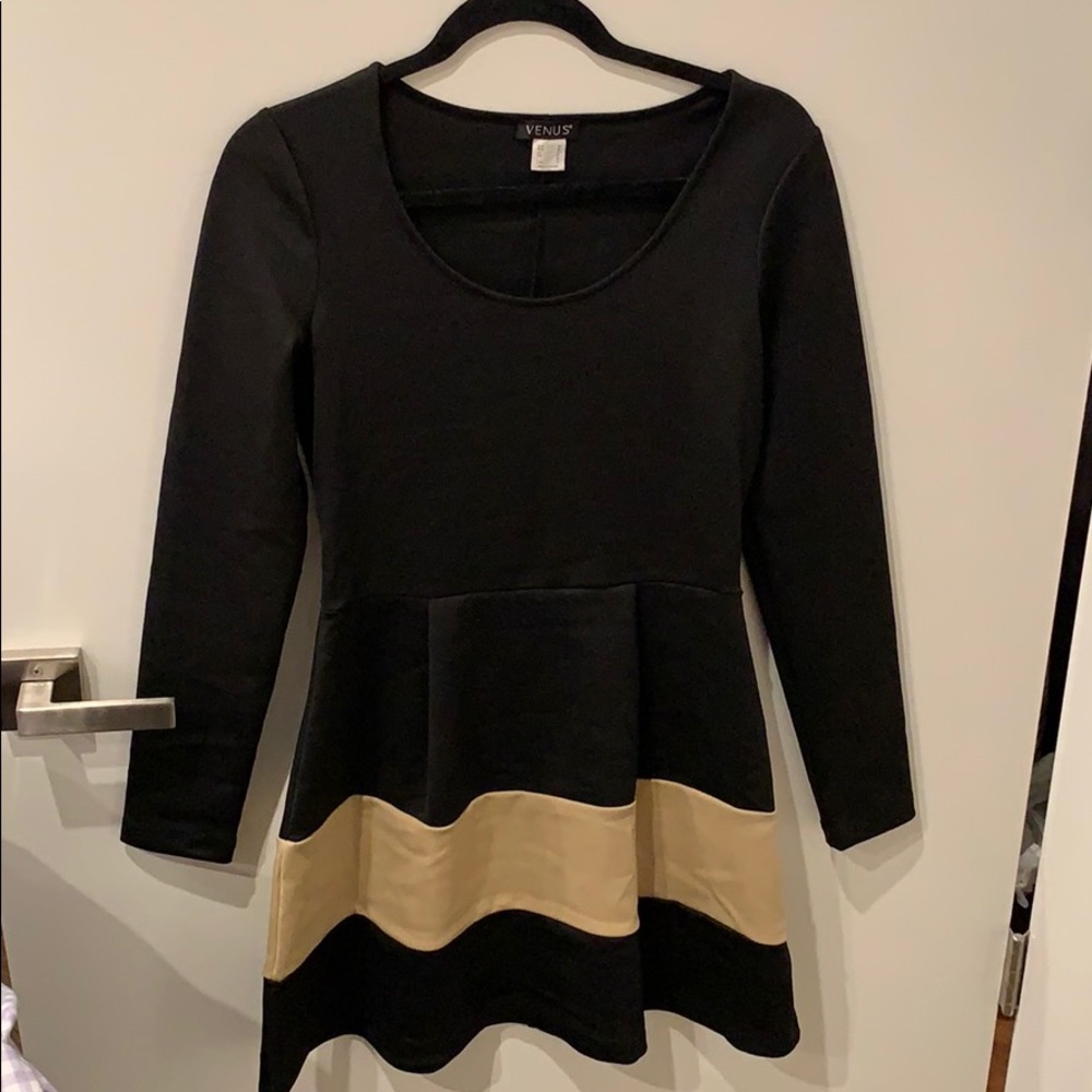 black and tan party dress